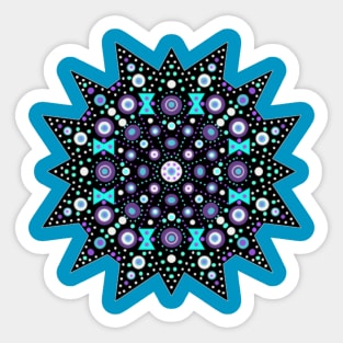 Starburst Mandala Light Blue-Purple-White Sticker